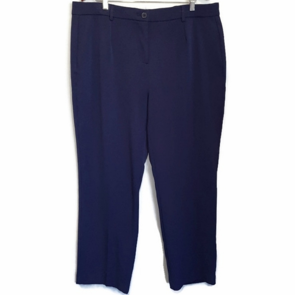 Tradition Navy Blue Pleated Trousers Pants Womens Plus Size 18 Business